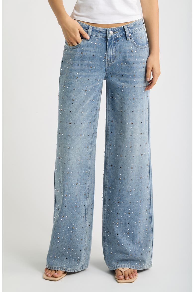 Mixed Stone Low Rise Wide Leg Jeans, Main, color, MEDIUM VINTAGE WASH