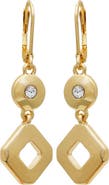 T Tahari Crystal Drop Huggie Hoop Earrings