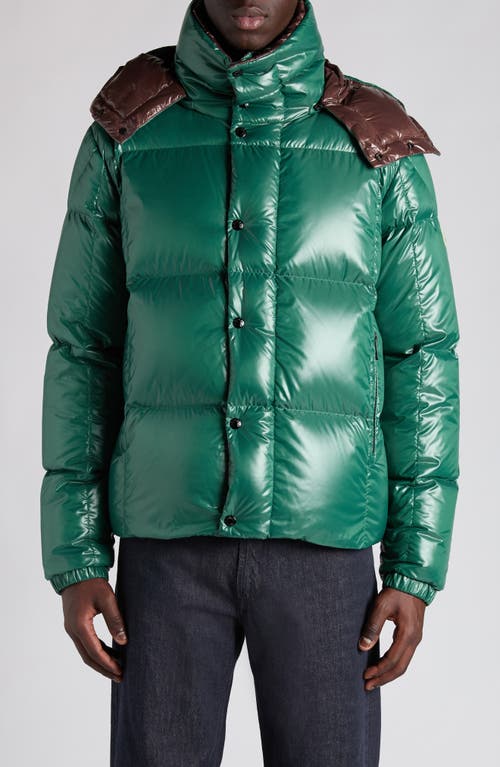 Moncler Parana Down Jacket With Removable Hood In Green