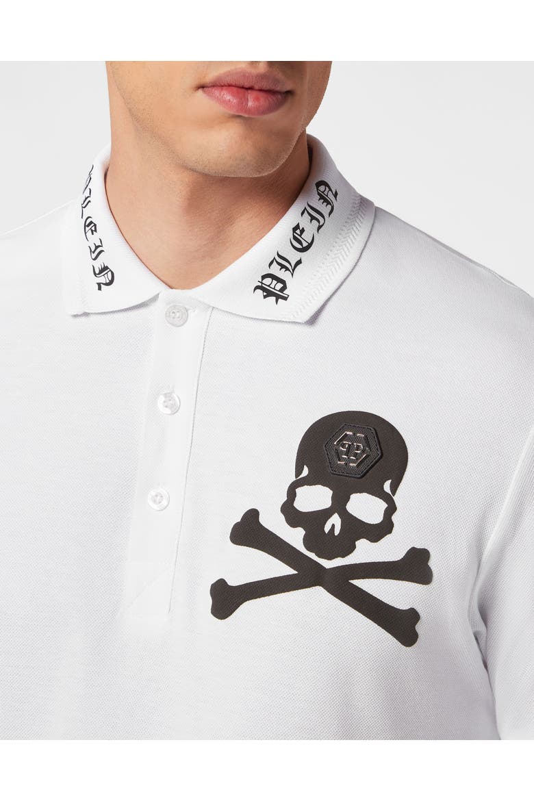 Polo Shirt Ss Skull&Amp;Bones Men, Alternate, color, white