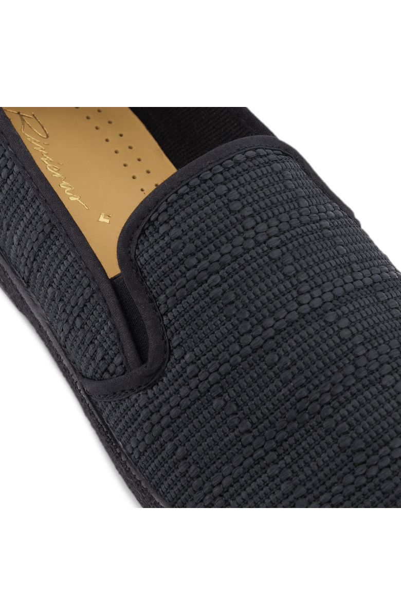 Rivieras Classic Textured Raffia Slip-On Loafer, Alternate, color, Noir