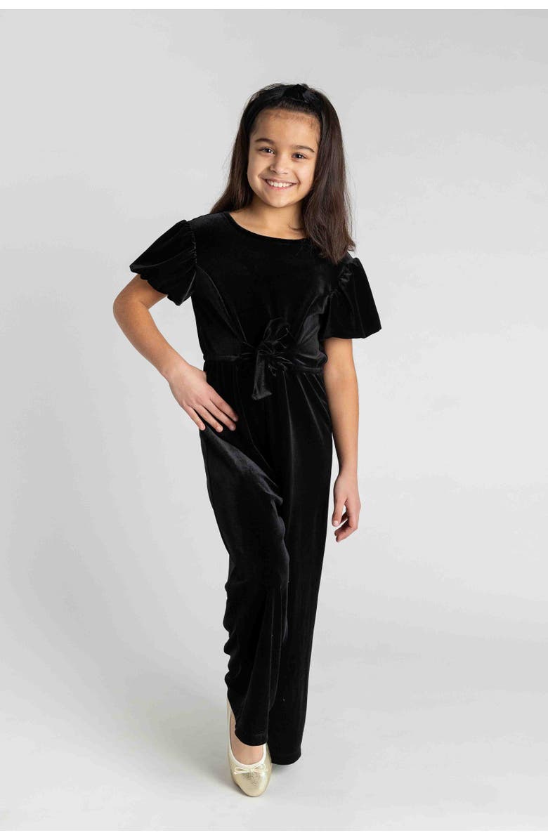 Florence Eiseman Black Velvet Jumpsuit, Alternate, color, Black