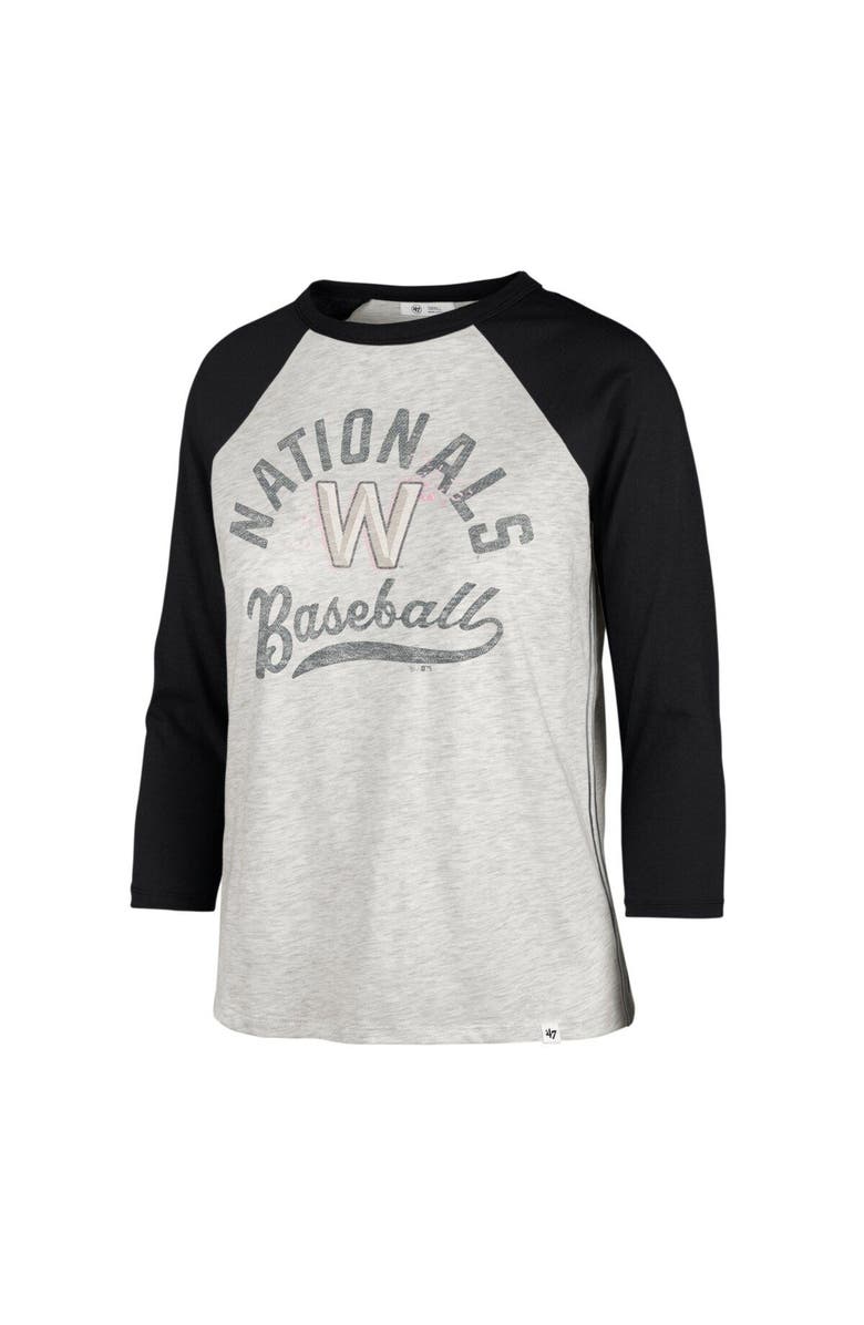 '47 Women's '47 Gray Washington Nationals City Connect Retro Daze Ava Raglan 3/4-Sleeve T-Shirt, Alternate, color, Gray