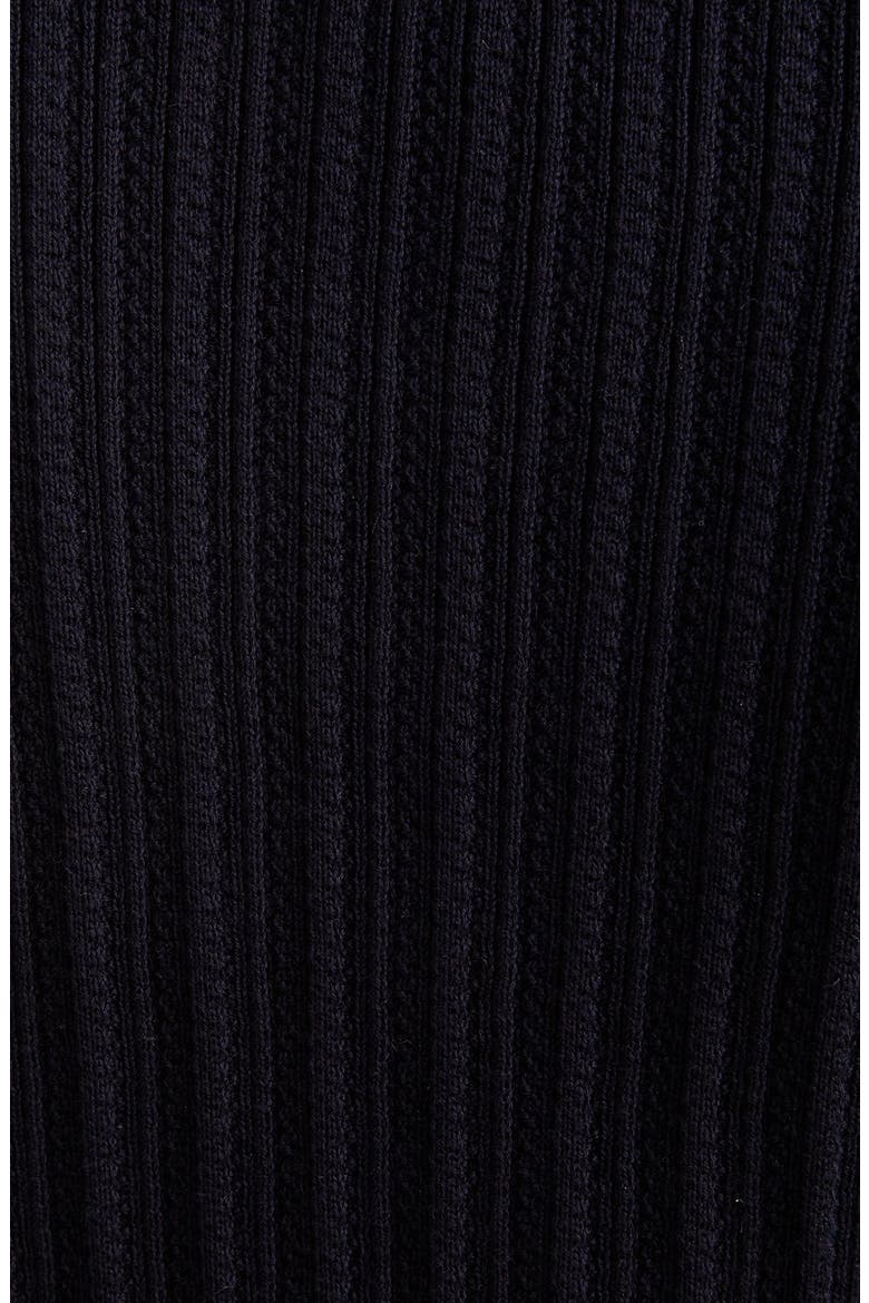 Ribbed Polo Midi Dress, Alternate, color, NAVY