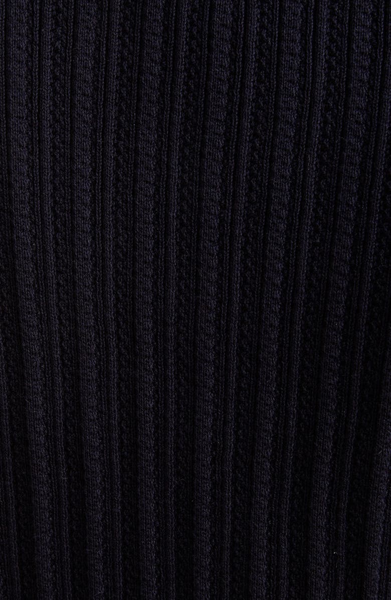 Thom Browne Ribbed Polo Midi Dress, Alternate, color, 