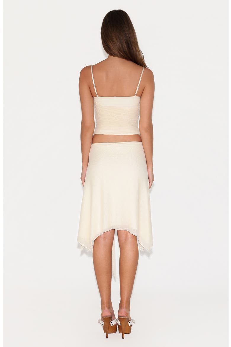 Juna Mesh Handkerchief Hem Midi Skirt, Alternate, color, CREAM