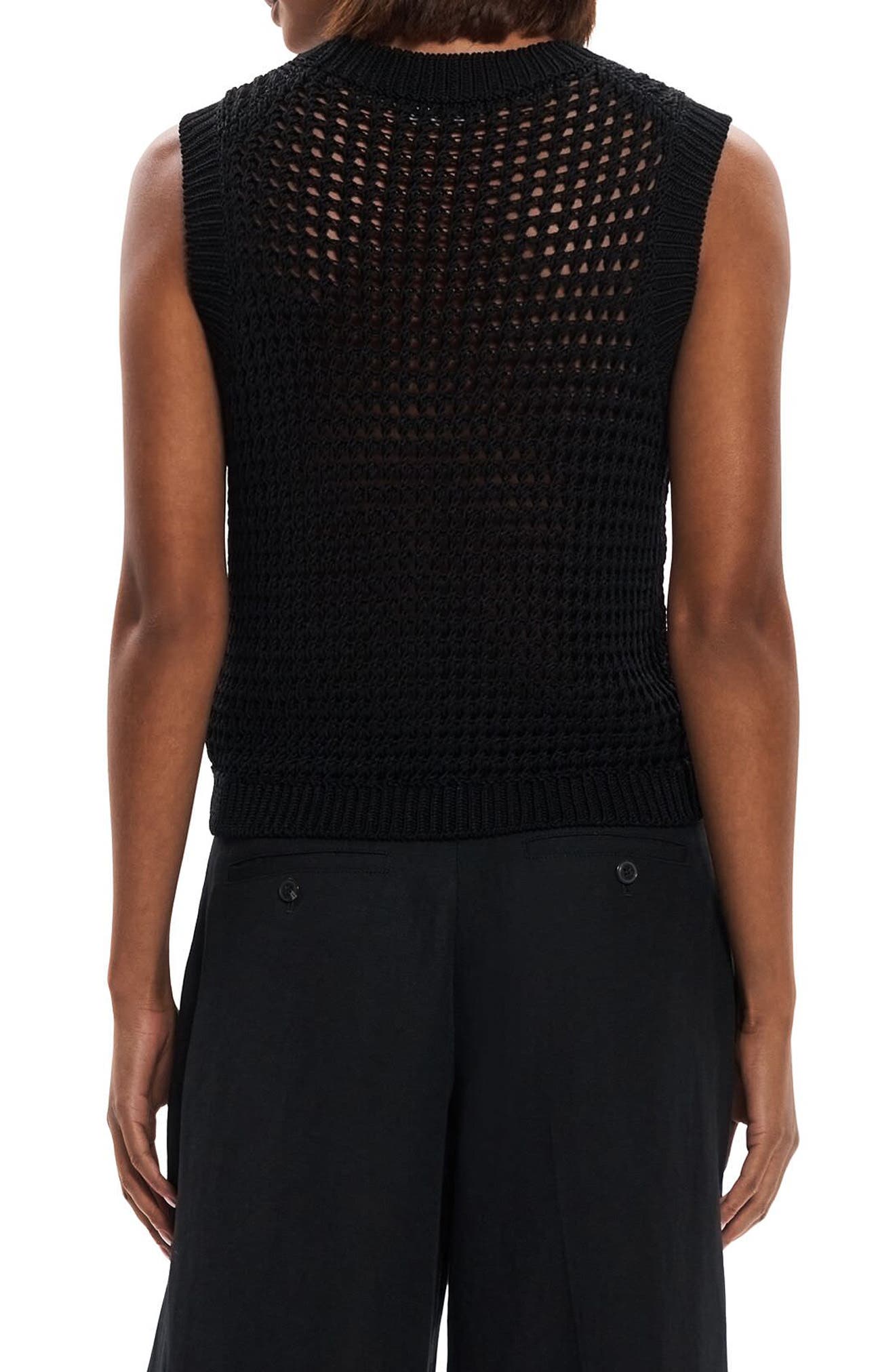 Open Stitch Pima Cotton Sweater Vest - image 2