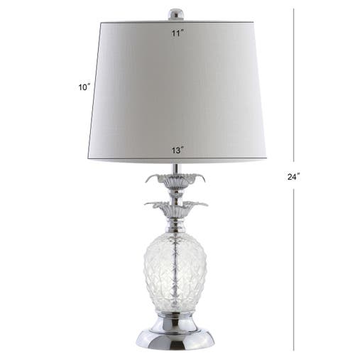 Jonathan Y Jane 24" Glass Led Table Lamp, Clear/chrome In Clear/chrome