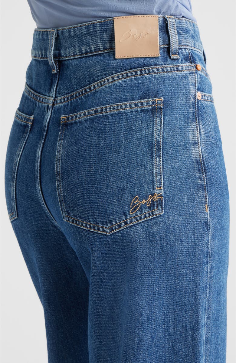 BOSS Orange Marlene High Waist Wide Leg Jeans, Alternate, color, Blue