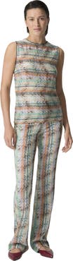 Missoni Sleeveless Top In Viscose Lamé Blend With Multi-technique Knit