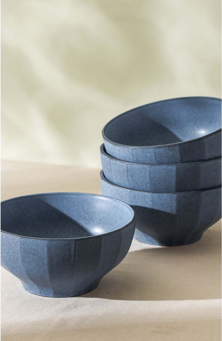 Stone Lain Rio Stoneware 4-Piece Bowl Set, Alternate, color, Blue