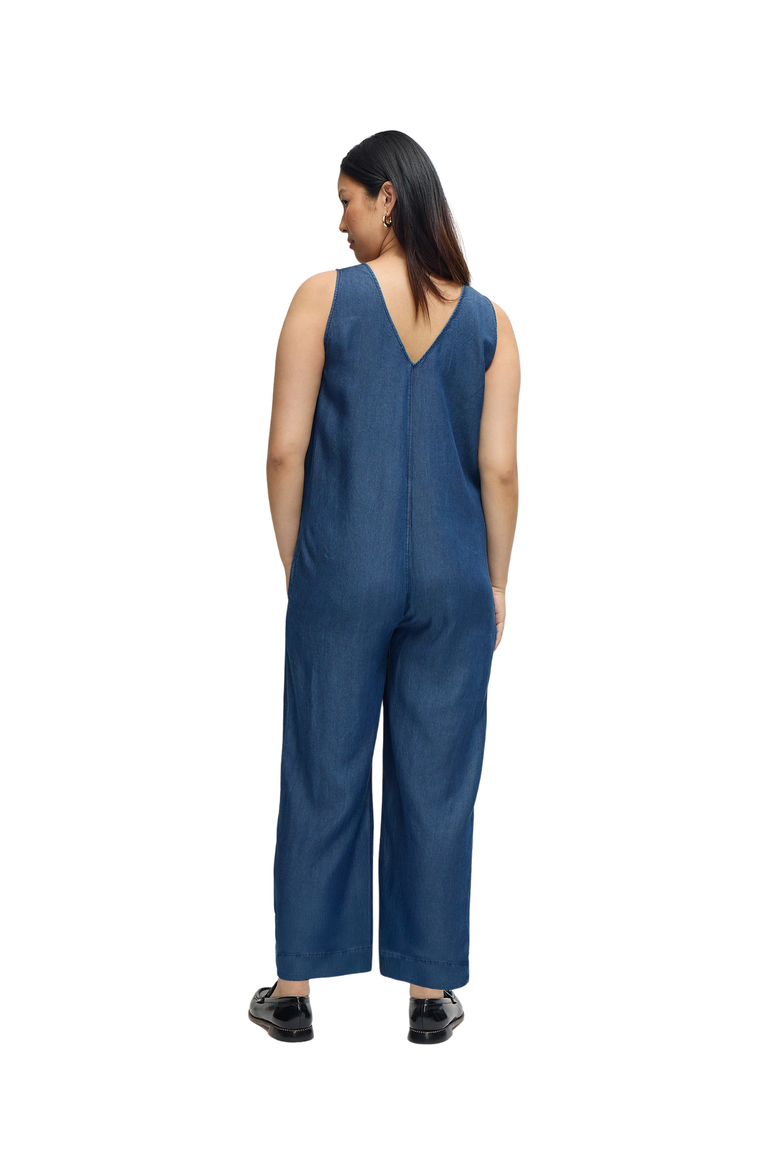 The Zip & Relax Chambray Maternity + Nursing Jumpsuit, Alternate, color, Indigo