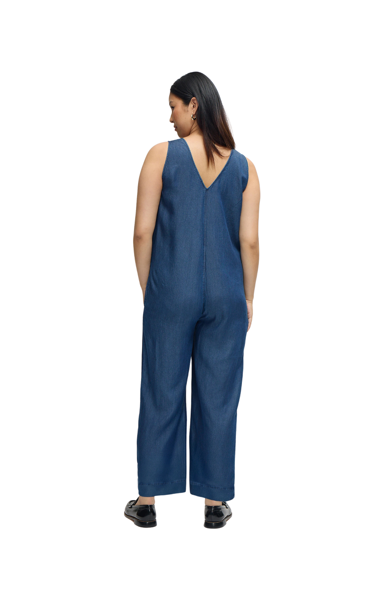 Ingrid & Isabel The Zip & Relax Chambray Maternity + Nursing Jumpsuit, Alternate, color, Indigo
