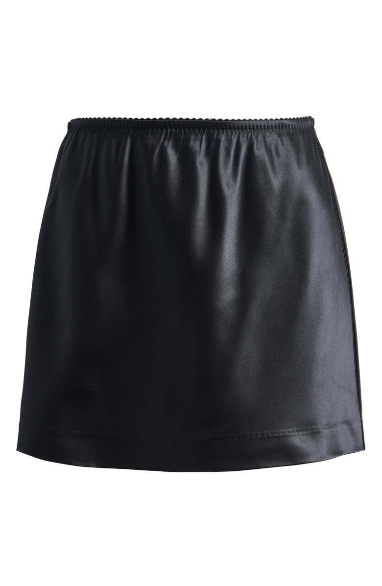 SKIMS Satin Miniskirt, Alternate, color, Onyx