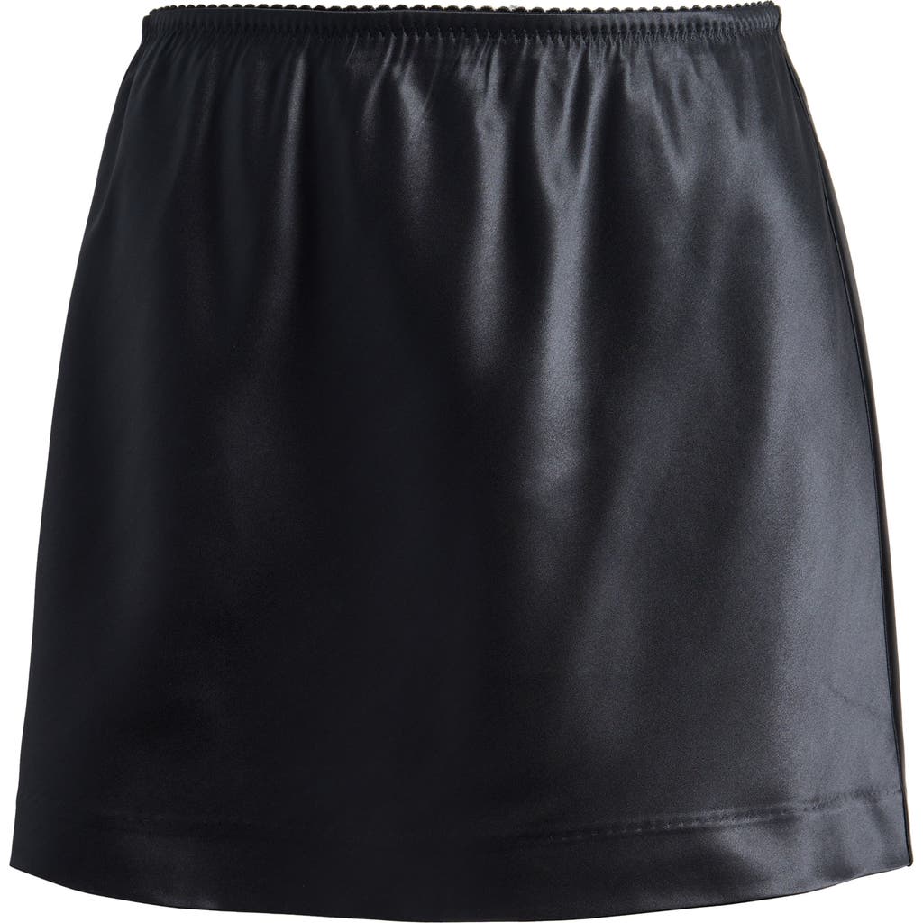 Skims Satin Miniskirt In Black