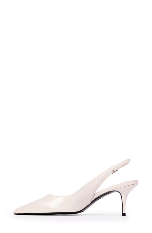 Black Suede Studio Alloy Pointed Toe Slingback Pump In Coconut Patent