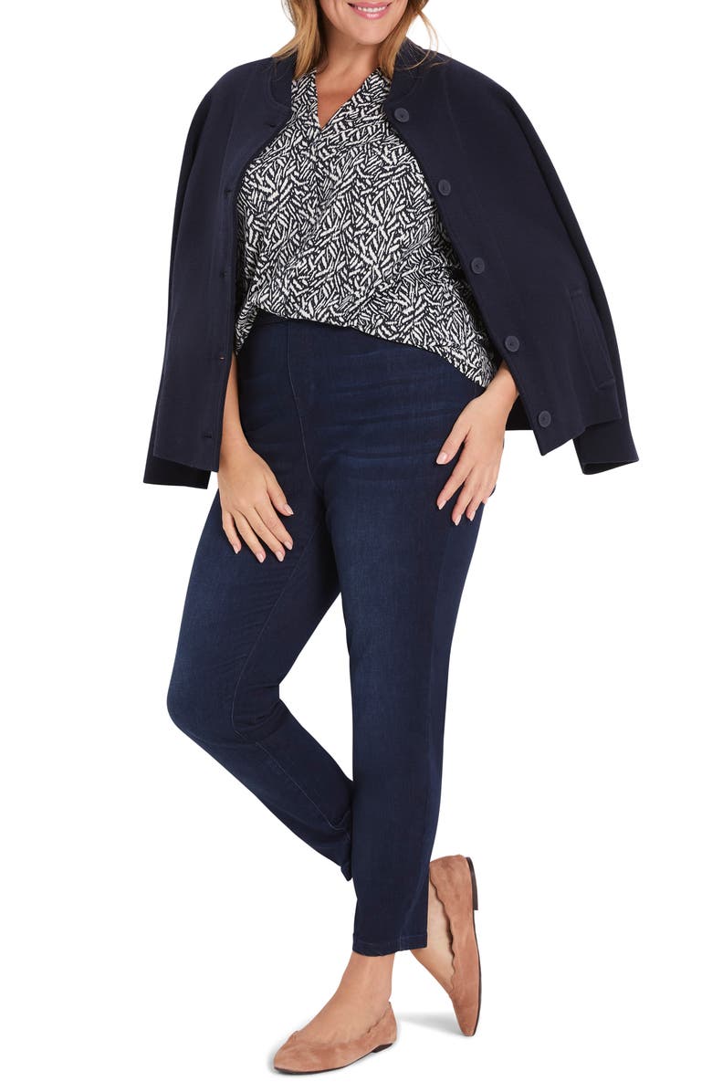 NIC+ZOE Geo Toss Knit Top, Alternate, color, Indigo Multi