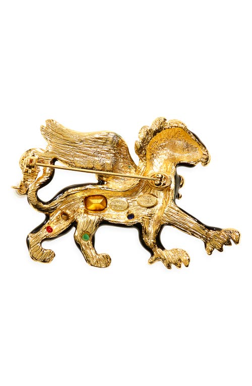 Kenneth Jay Lane Griffin Pin In Multi