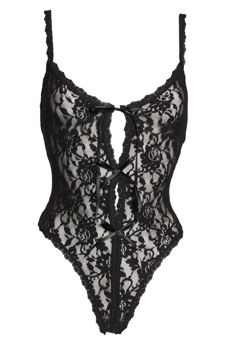 Signature Lace Open Gusset Thong Teddy