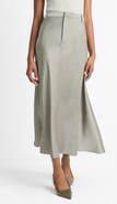 Vince Satin A-Line Midi Skirt