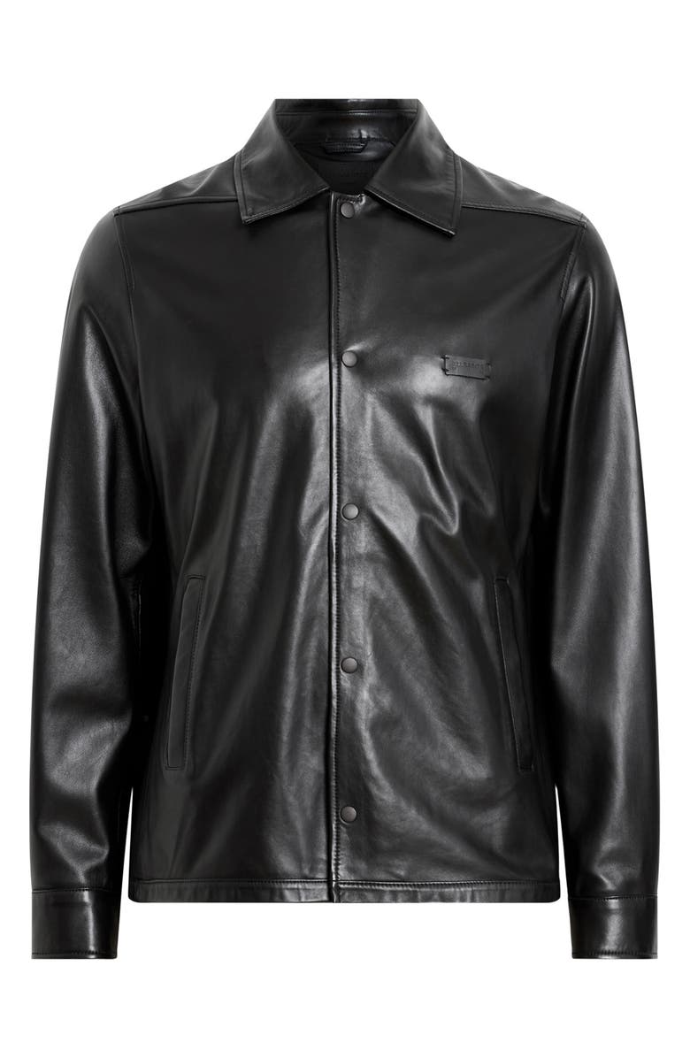 AllSaints Arlington Sheepskin Leather Jacket, Alternate, color, Black