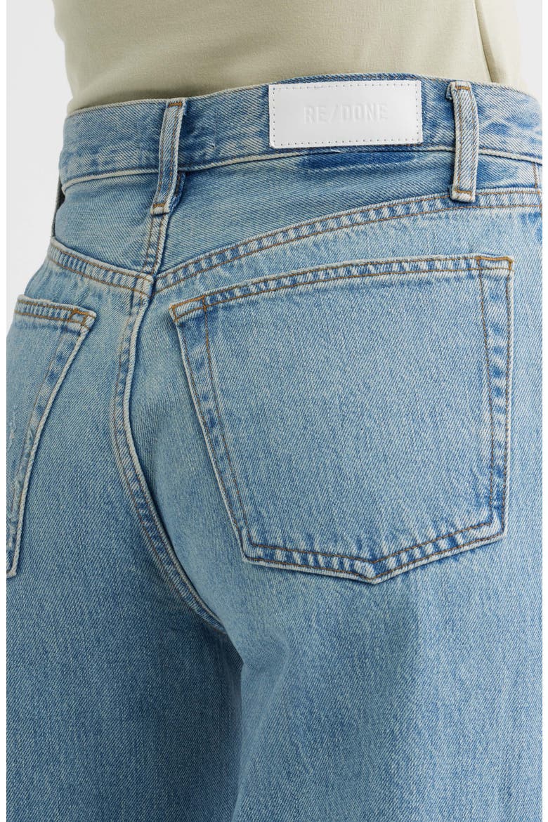 High Waist Ripped & Repaired Wide Leg Jeans, Alternate, color, AGE WORN BLUE