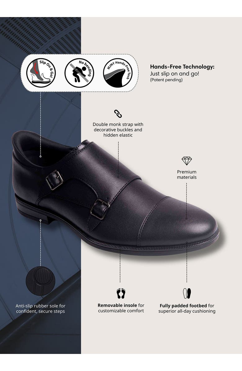 Marc Joseph New York Olive Street Double Monk Dress Oxford, Alternate, color, Black