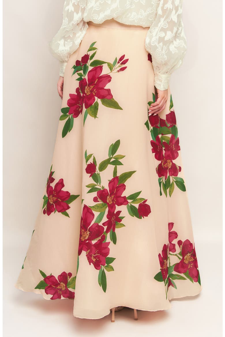 Floral A-Line Maxi Skirt, Alternate, color, BLUSH