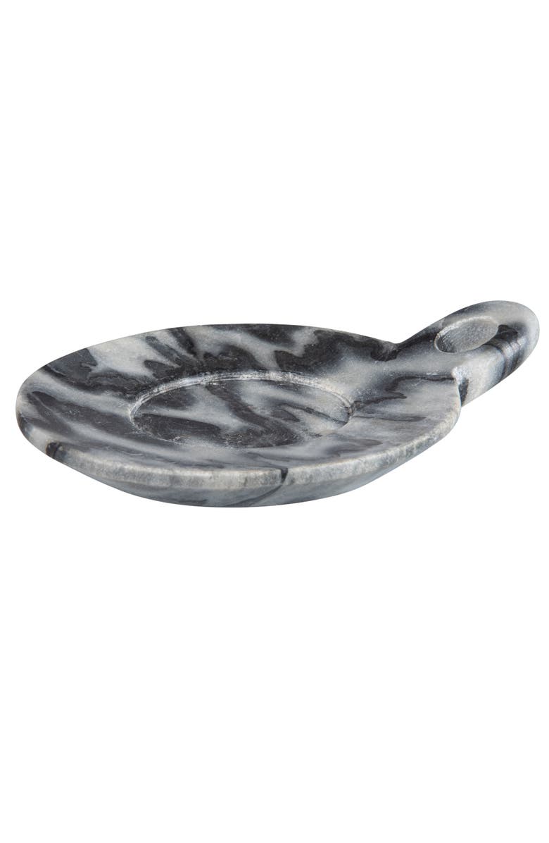 Storied Home Hand-Carved Marble Dish with Handle, Grey, Main, color, Grey