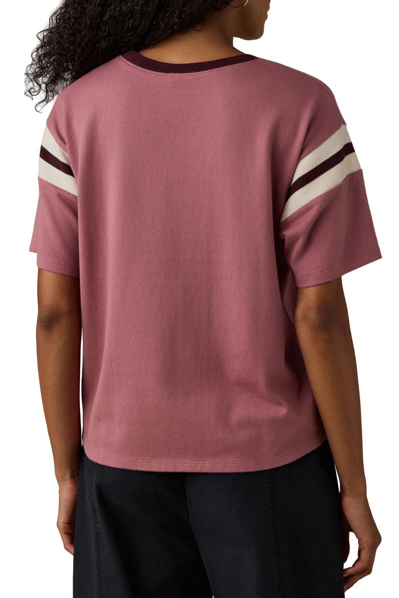 Throwback Stripe Sleeve Organic Cotton T-Shirt, Alternate, color, NOSTALGIA ROSE VARSITY