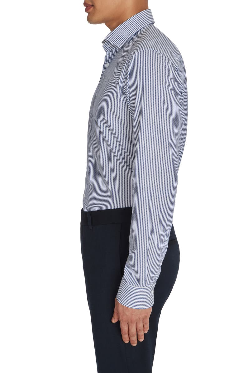 Jack Victor Aaron Stripe Cotton Button-Up Shirt, Alternate, color, Navy