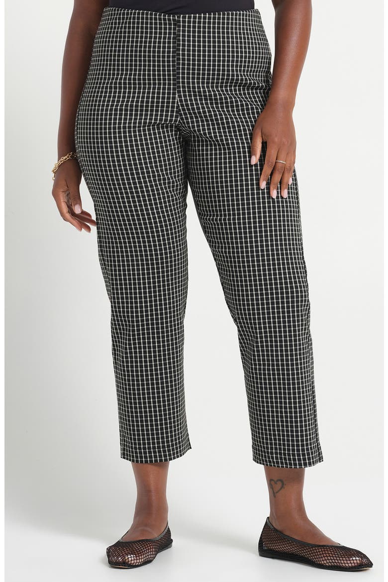 Bobbie Grid Ankle Pants, Main, color, BLACK/ MILK