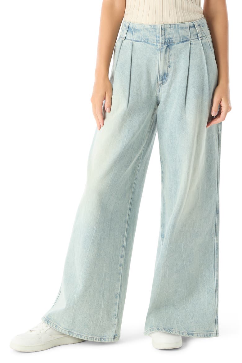 Posey Pleated Wide Leg Jeans, Main, color, ARTIC