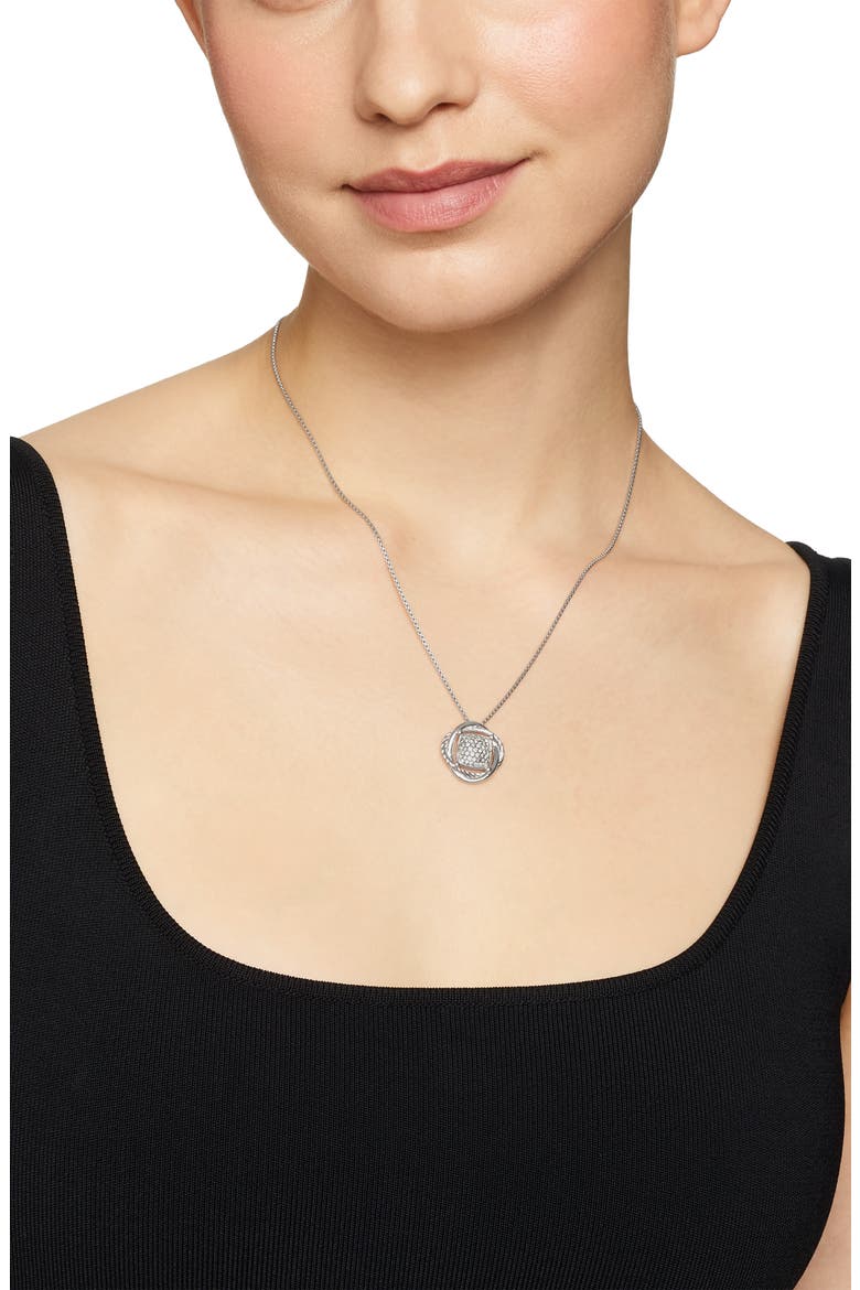 Infinity Pendant with Diamonds on Chain, Alternate, color, DIAMOND
