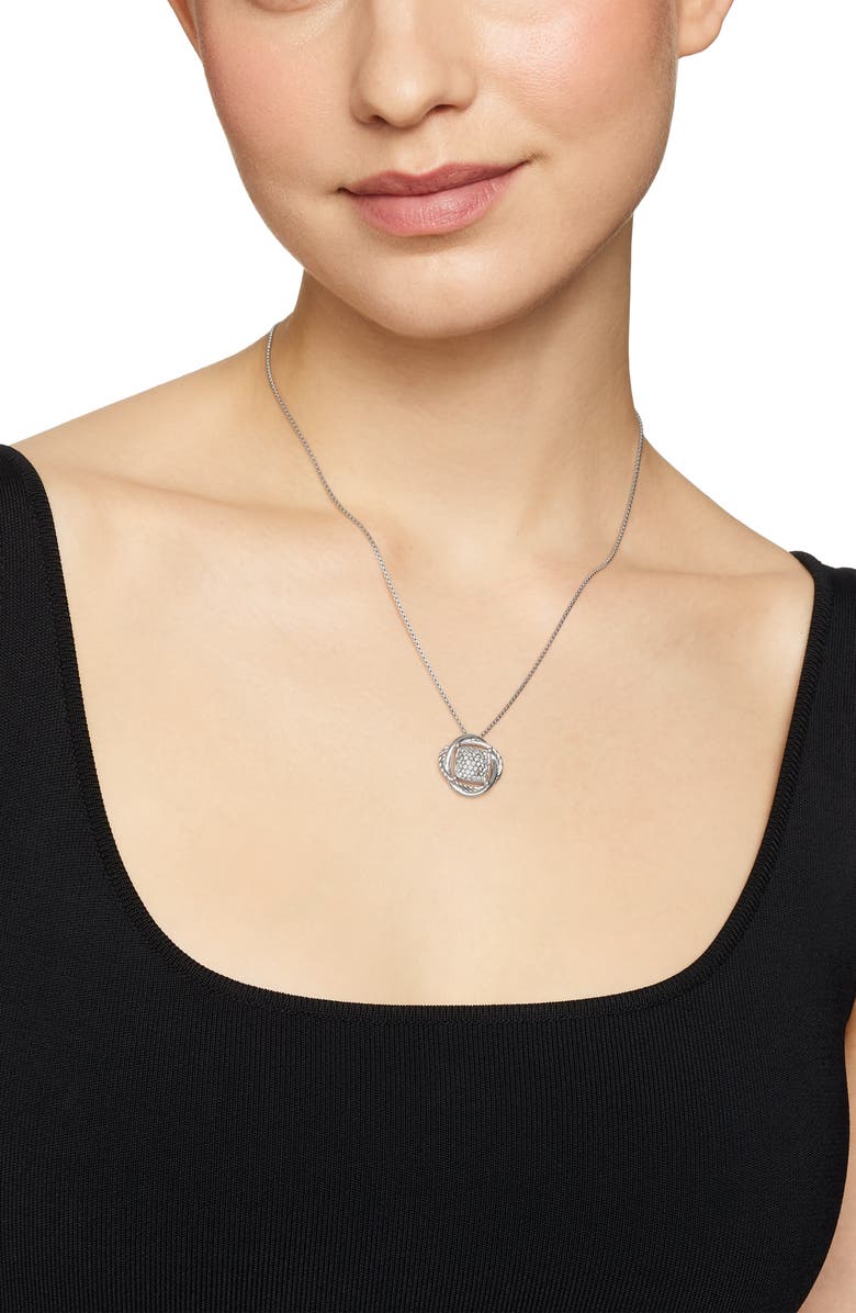 David Yurman Infinity Pendant with Diamonds on Chain, Alternate, color,