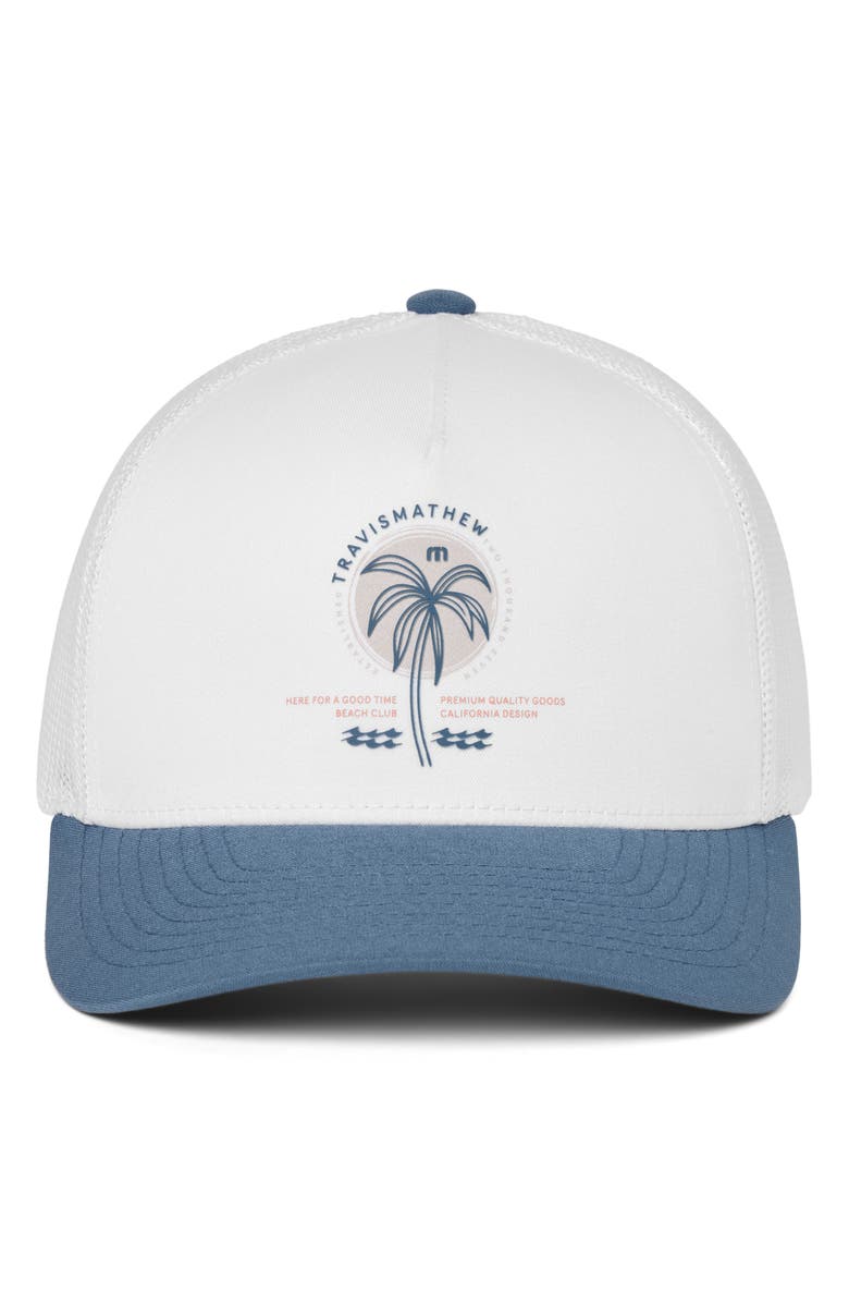 TravisMathew Coastal Charm Snapback Ball Cap, Alternate, color, White