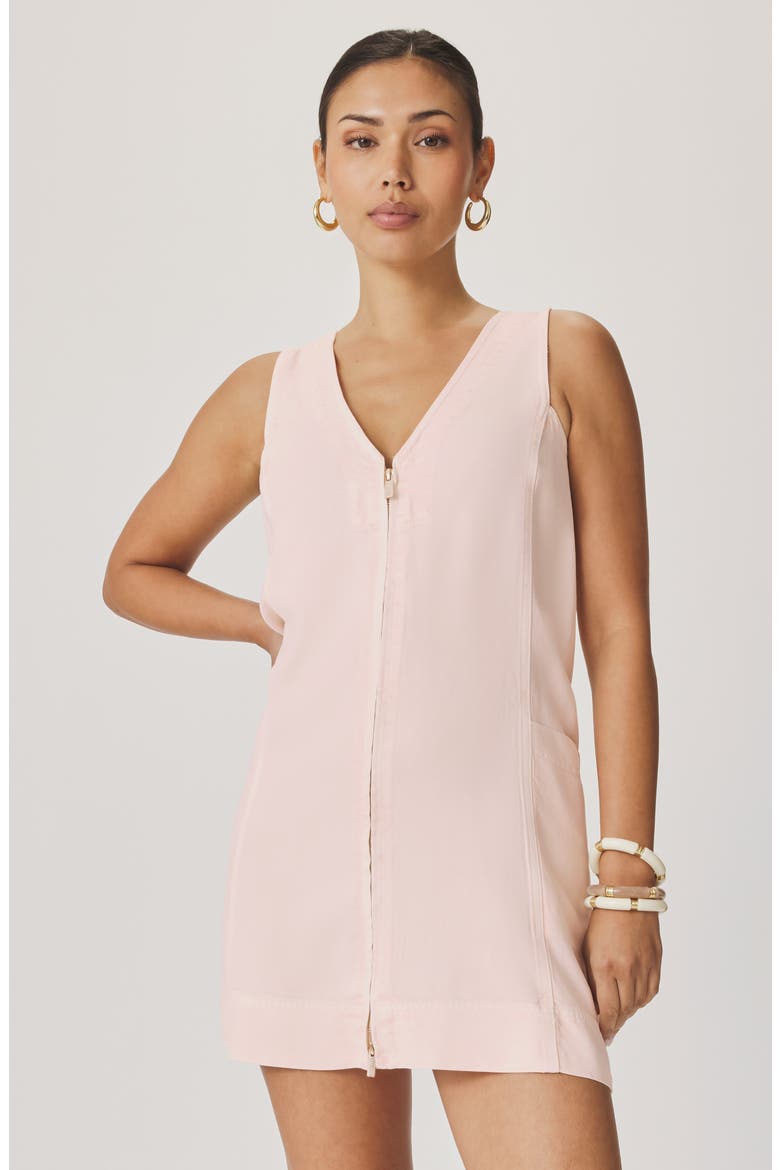 Lounge Zip Front Minidress, Alternate, color, ROSE PETAL PINK