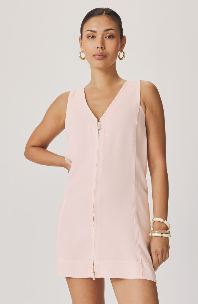 Splendid Lounge Zip Front Minidress, Alternate, color, Rose Petal Pink