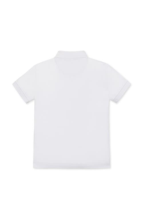 Hope & Henry Kids' Organic Short Sleeve Knit Pique Polo Shirt In White