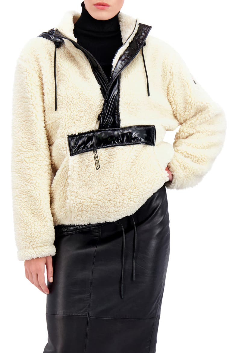 Avonhurst 2 Fleece Pullover, Main, color, IVORY / BLACK