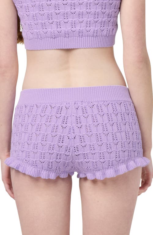 Florence By Mills Pointelle Knit Shorts In Millie Lavender