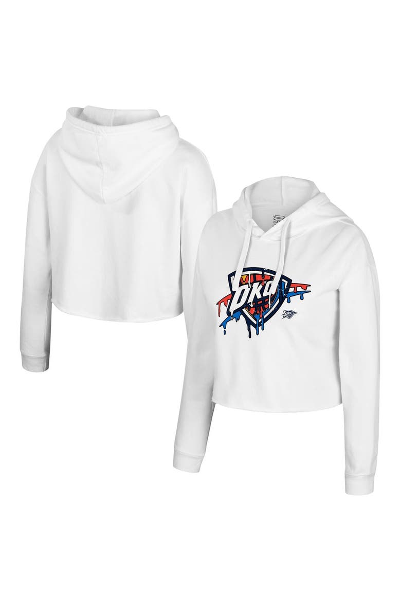 Women's Stadium Essentials White Oklahoma City Thunder Ice Cream Cropped Hoodie, Main, color, White