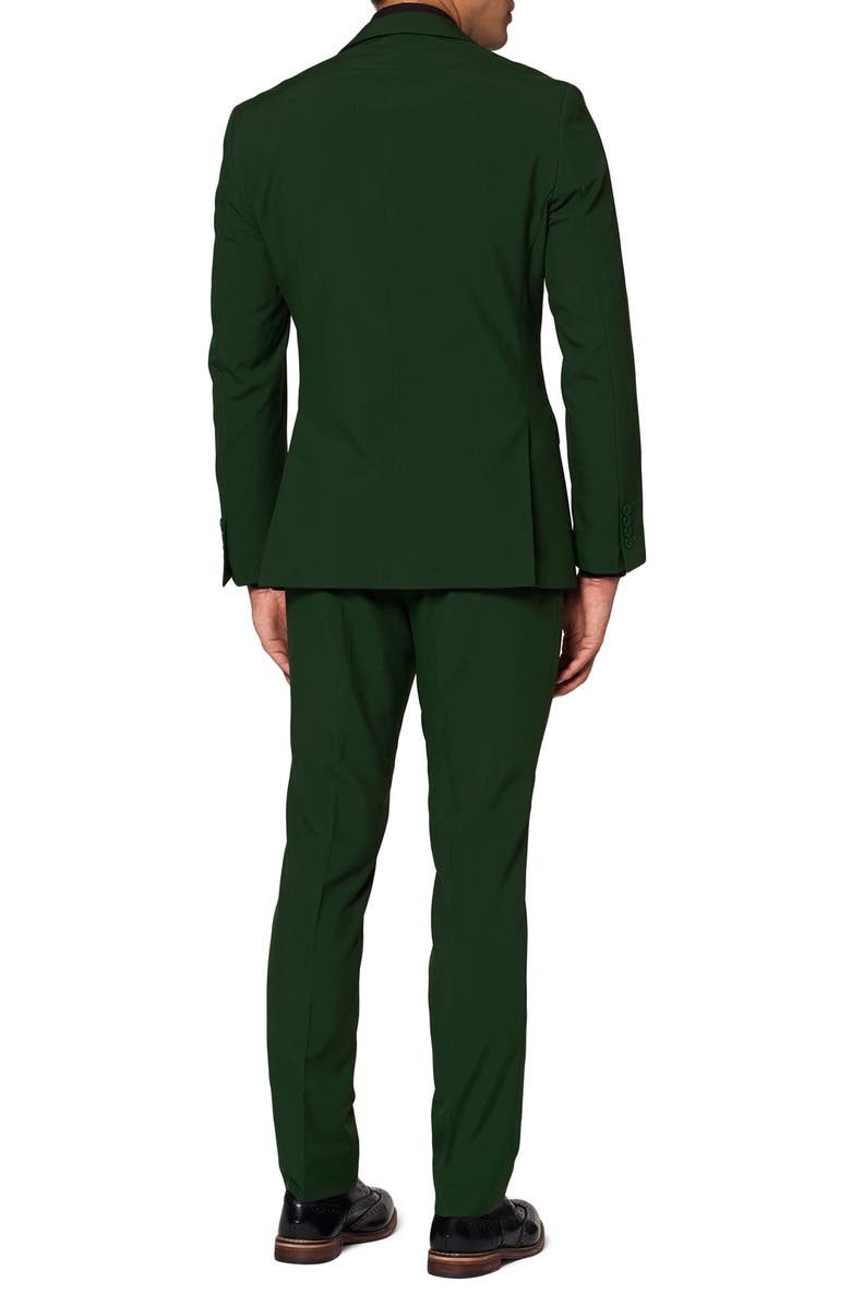 Glorious Green Trim Fit Suit & Tie