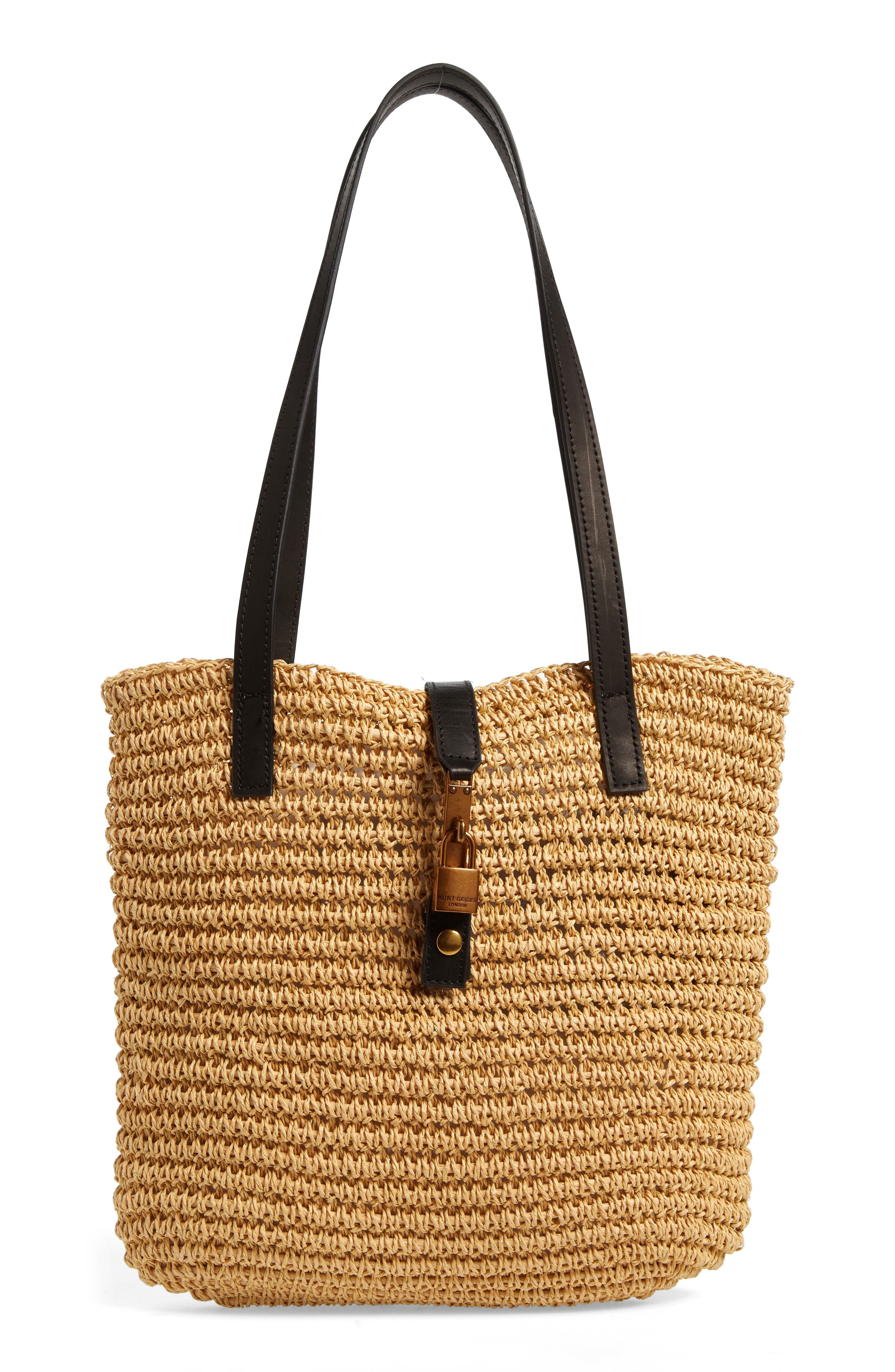Kurt Geiger London Brixton Raffia Tote, Main, color, 