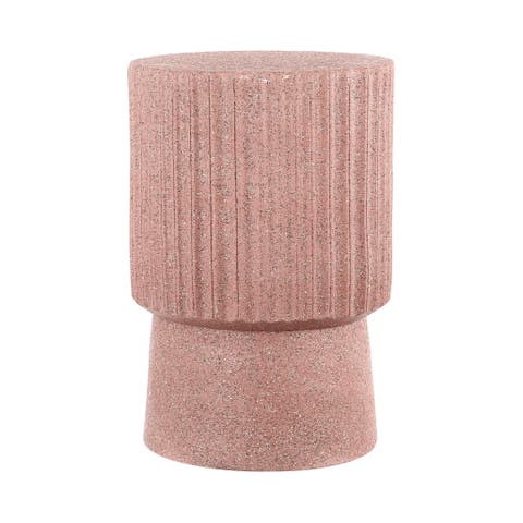 Louisa 19" Modern Art Deco Tambour Indoor/Outdoor Accent Table