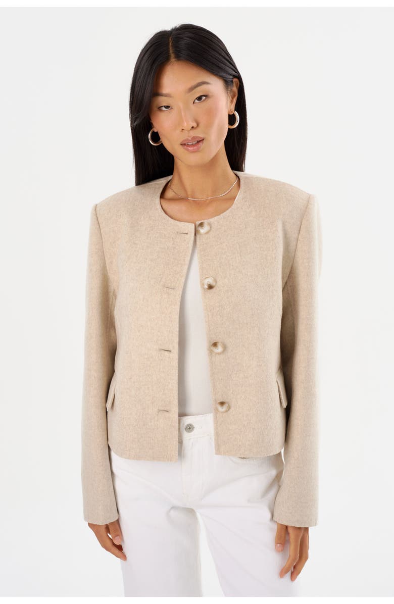 LAMARQUE ALESSIA | Double Face Wool Jacket, Alternate, color, Heather Beige