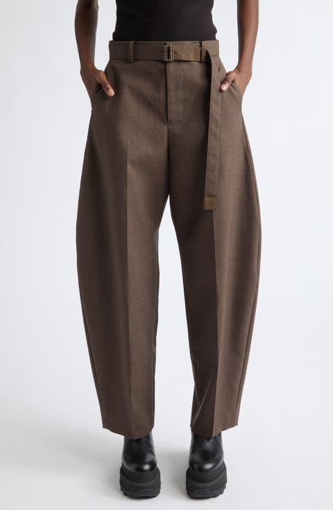 Silk & Cotton Barrel Leg Trousers