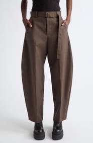 Sacai Silk & Cotton Barrel Leg Trousers