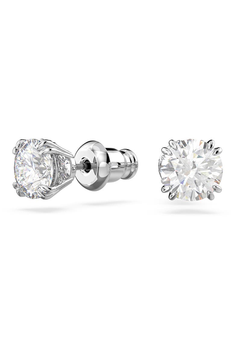 Stilla Stud Earrings, Alternate, color, SILVER / CLEAR CRYSTAL