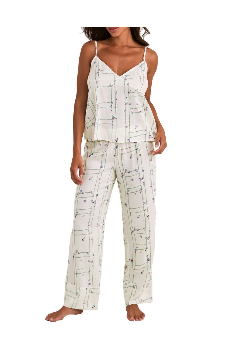 Nessa Pajama Cami & Pant Set, Main, color, Floral beige
